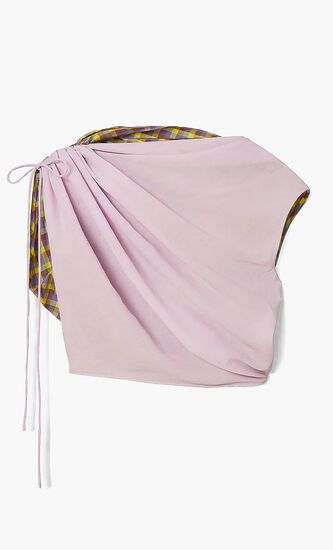 Veronica Plaid Ruched Top