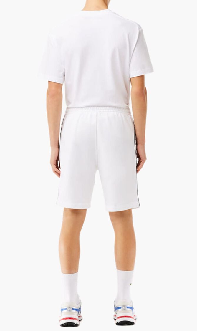 Logo Stripe Fleece Jogger Shorts