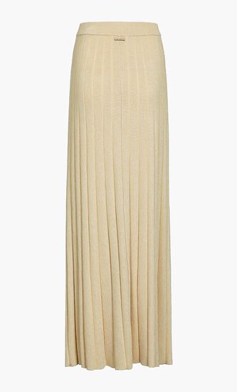 Metallic Ribbed Maxi Skirt