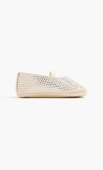 Crystals All Around Embellished Leather Ballerinas