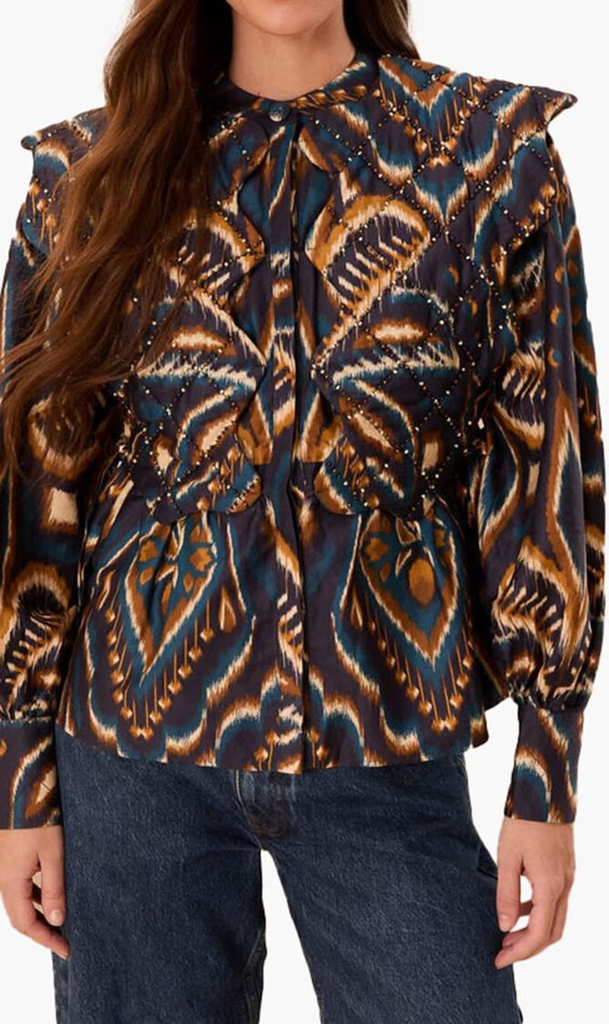 Ikat Matelasse Blouse