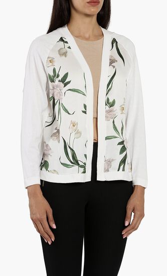 Tayaa Elderflower Woven Front Wrap Cardigan