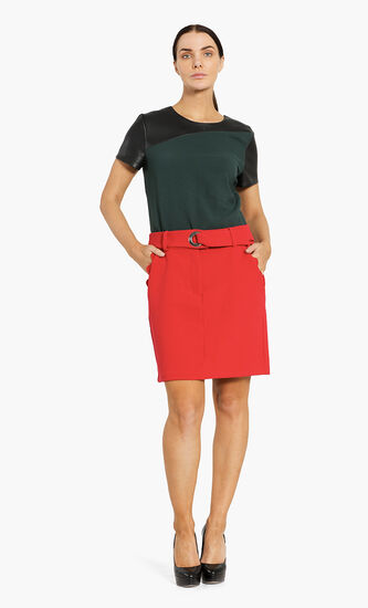 Rivet Belt Mini Skirt