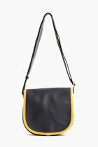 Court Line Contrast Piping Crossbody Bag