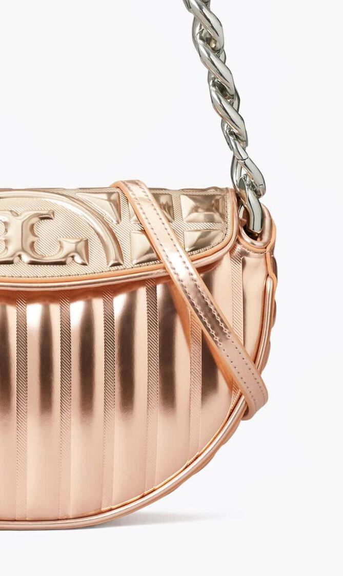 Mini Fleming Metallic Quilt Crescent Bag