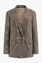 Double Breasted Zebra Print Blazer
