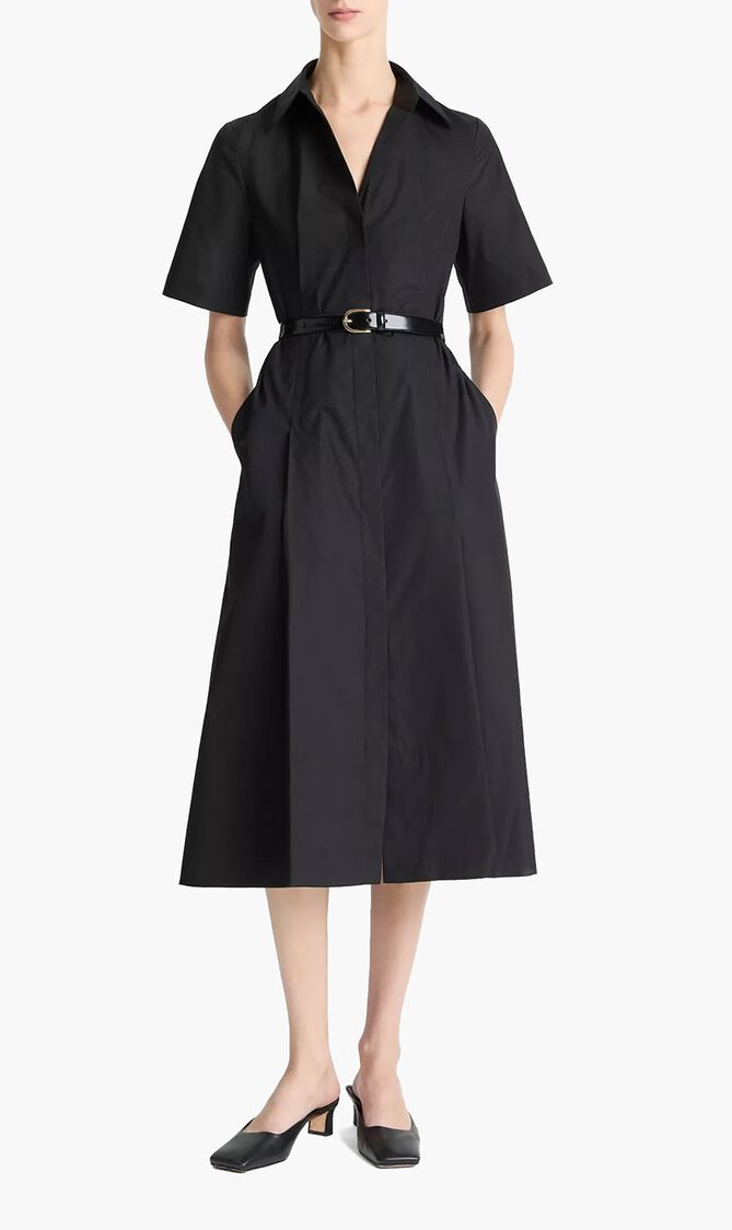 Cotton Short Sleeve Shirt Dress