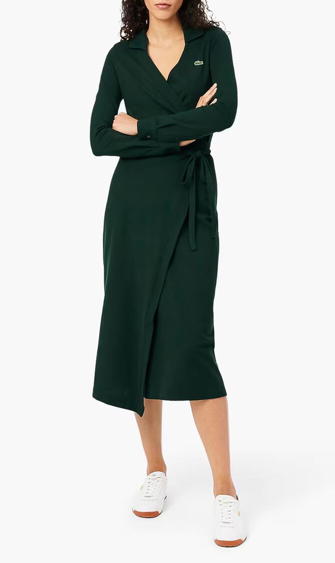 Slim Fit Polo Collar Wrap Dress