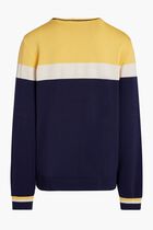 ALDEN TEXTURED KNITTED COLOUR BLOCK SWEATER ALDEN TEXTURED KNITTED COLOUR BLOCK SWEATER