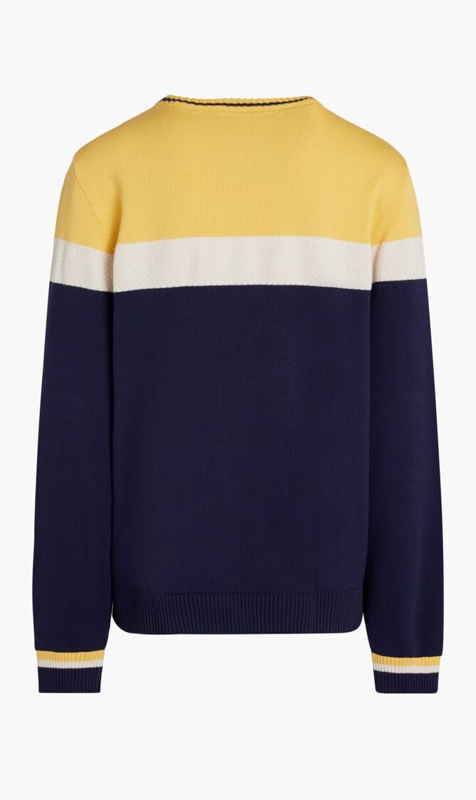 ALDEN TEXTURED KNITTED COLOUR BLOCK SWEATER ALDEN TEXTURED KNITTED COLOUR BLOCK SWEATER