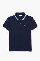 Tricolour Collar Cotton Petit Pique Polo
