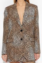 Cheetah Print Stretch Crepe Blazer