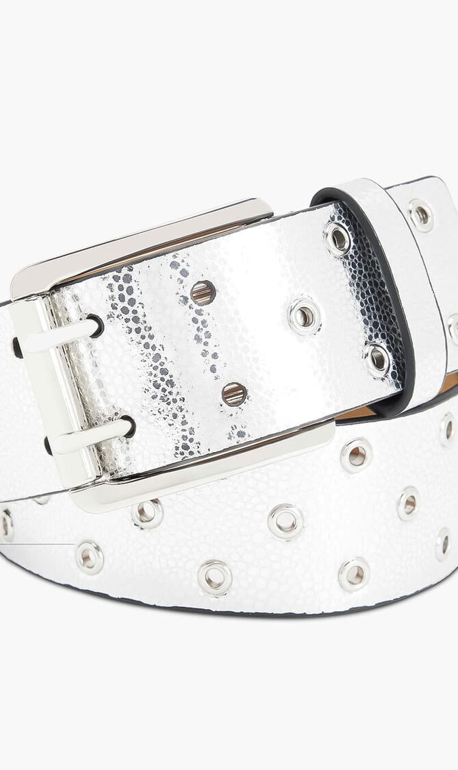 45MM LEATHER BELT WITH MINI GROMMETS