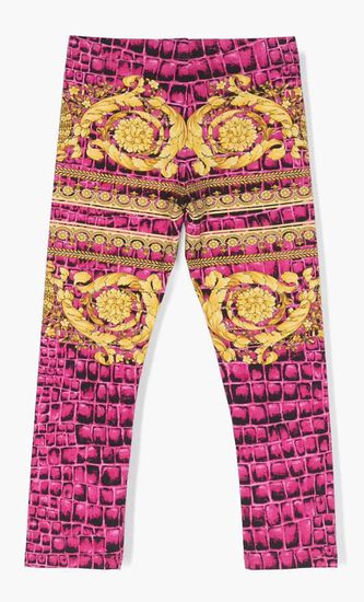 Barocco Print Jersey Leggings