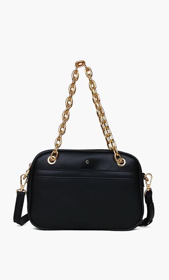 Solid Leather Crossbody Bag