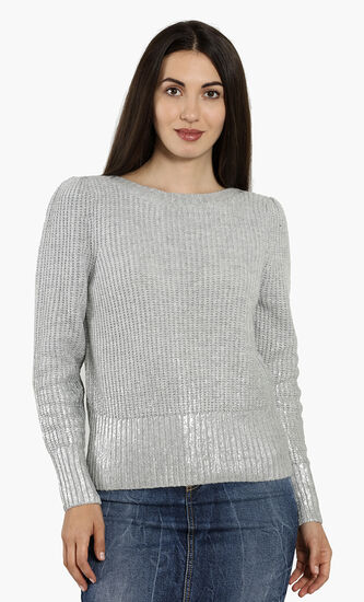 Foil Coated Wool-Blend Sweater