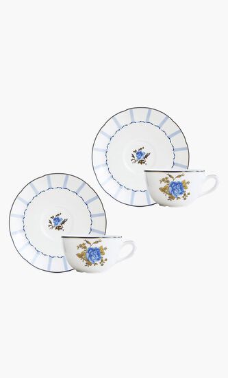 Tea Cup & Saucer Blue Set Of 2