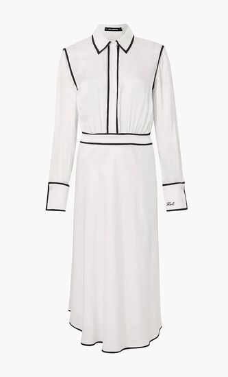 BW CONTRAST PIPING DRESS