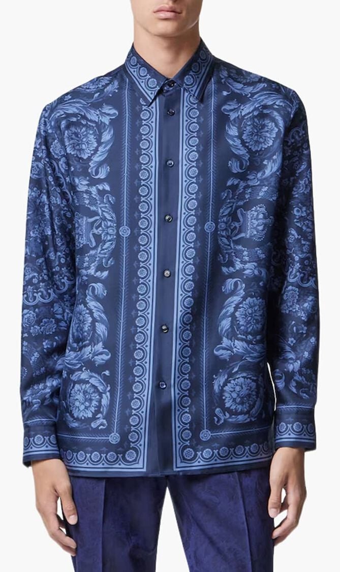 INFORMAL SHIRT BAROCCO PRINT SILK TWILL FABRIC