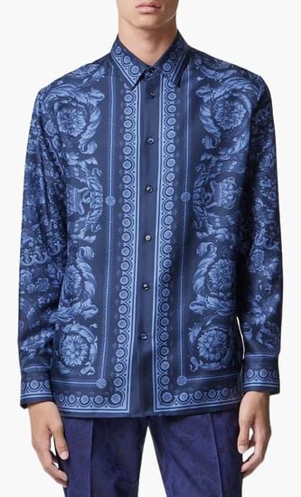 INFORMAL SHIRT BAROCCO PRINT SILK TWILL FABRIC