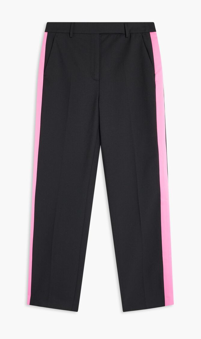 Satin Panel Tailored Pants