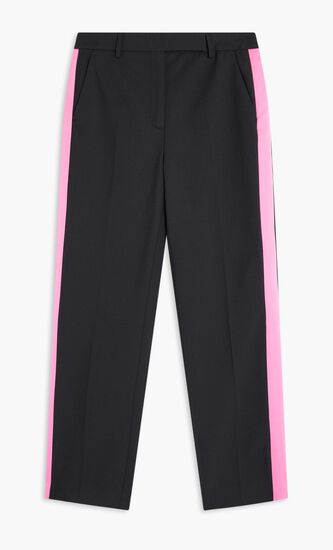 Satin Panel Tailored Pants
