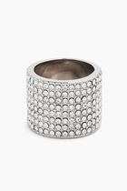 RIH RING WHITE CRYSTALS & SILVER BASE