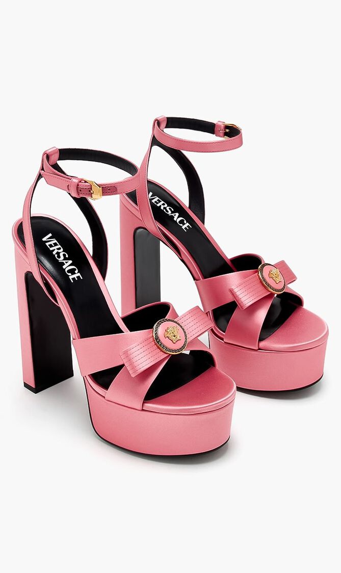 Gianni Ribbon Satin Sandals