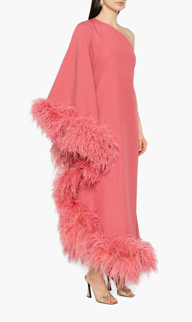 Feather Trim Dress