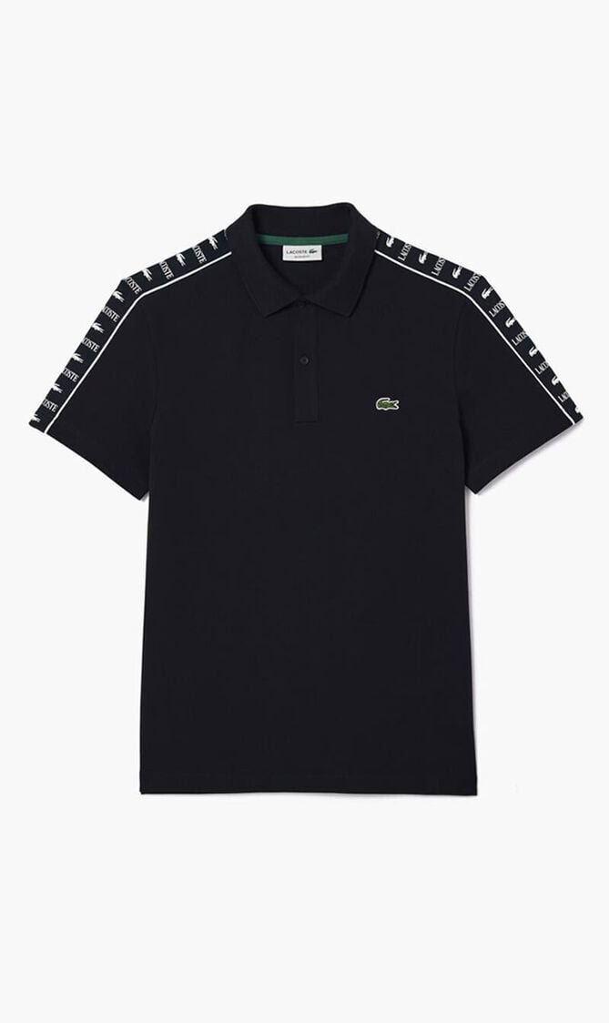 Contrast Stripe Pique Polo Shirt