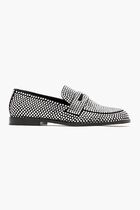 TILDA CRYSTAL LOAFER SUEDE BLACK WHITE CRYSTALS