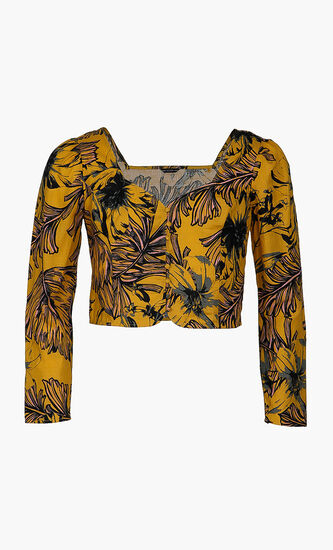 Puff Sleeves Printed Top