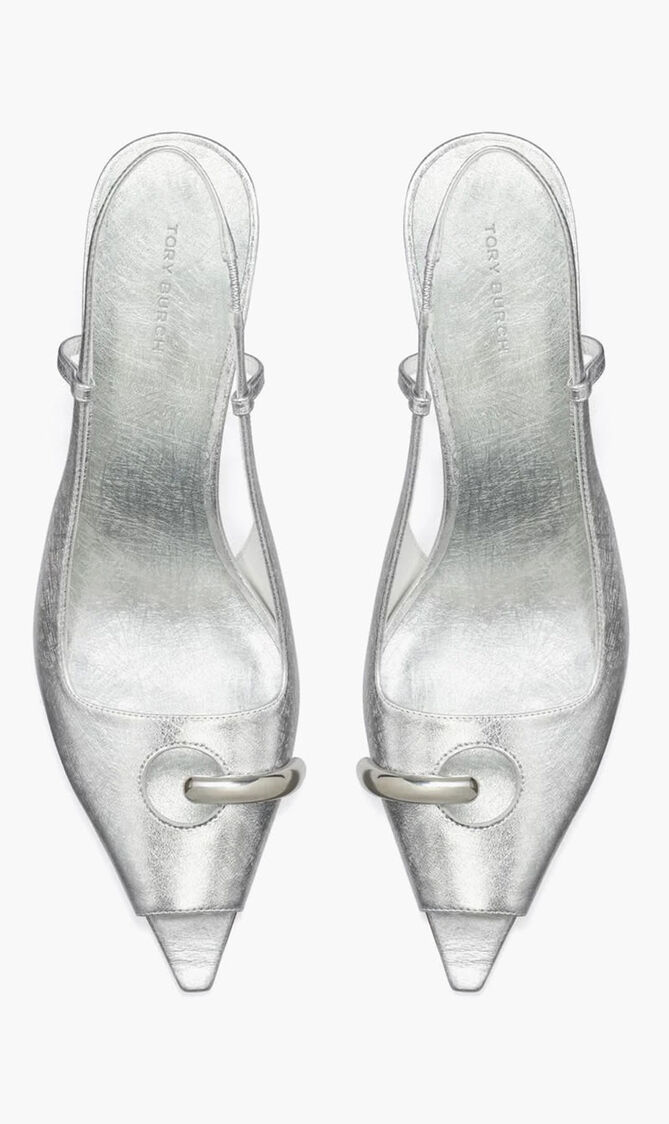 Pierced Peep Toe Slingback