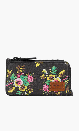 Floral Zipper Card Case