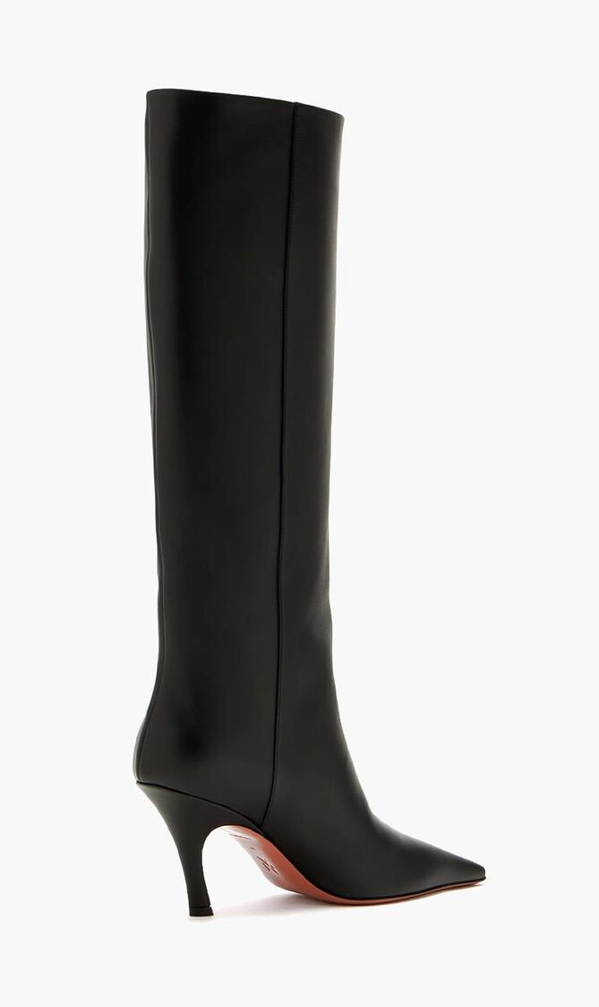 MONA BOOT NAPPA BLACK 80 MM BENDED HEEL