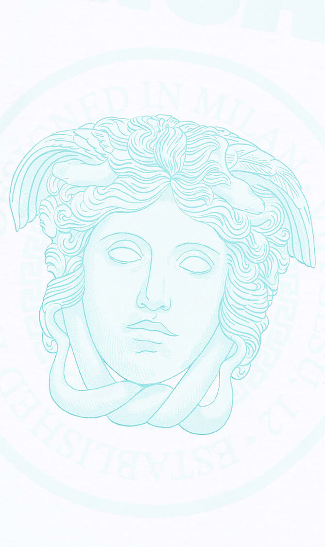 T SHIRT COMPACT COTTON JERSEY FABRIC MEDUSA ROCK PRINT