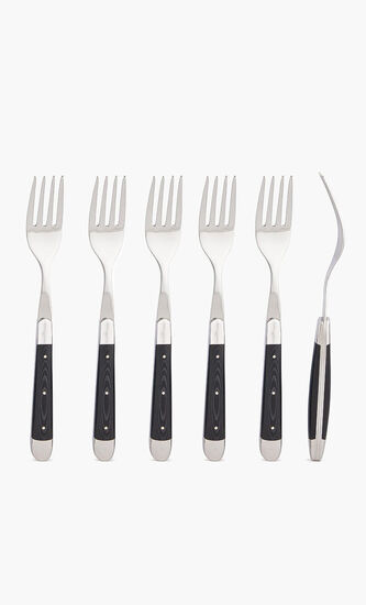 Set of 6 - Black Handle Table Forks