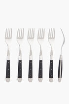 Set of 6 - Black Handle Table Forks
