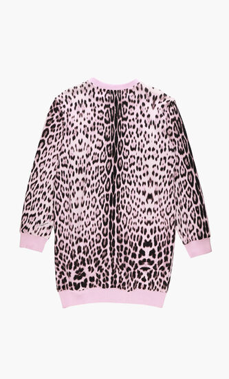 Animal Print Sweatshirt Dress