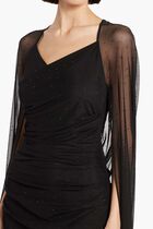 Crystal Tulle Cape Evening Gown