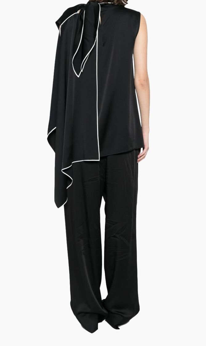 Sleeveless Blouse with Bow