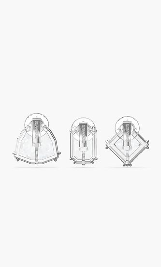 Millenia Clip Earring, Single, Set, White, Rhodium Plated