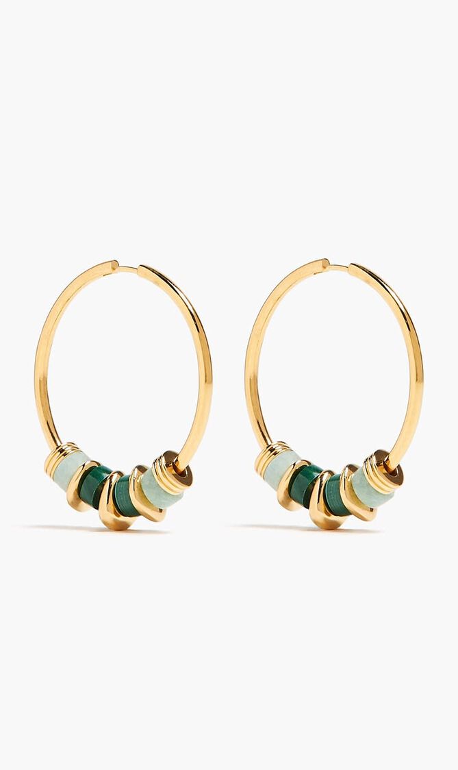 Abacus Beaded Large Hoop Earrings