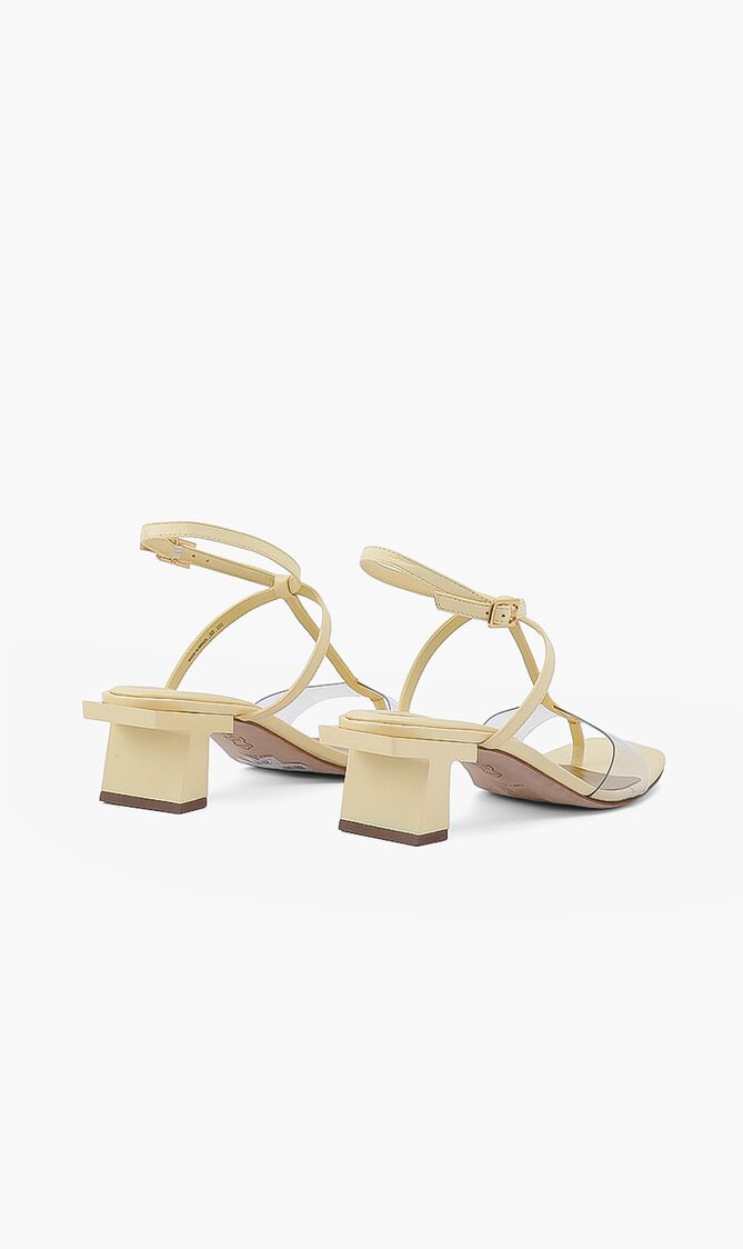 Strappy Lucite Heel Sandal