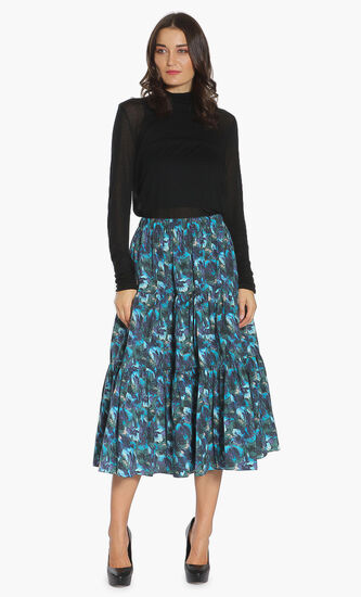 Printed Midi Skirt