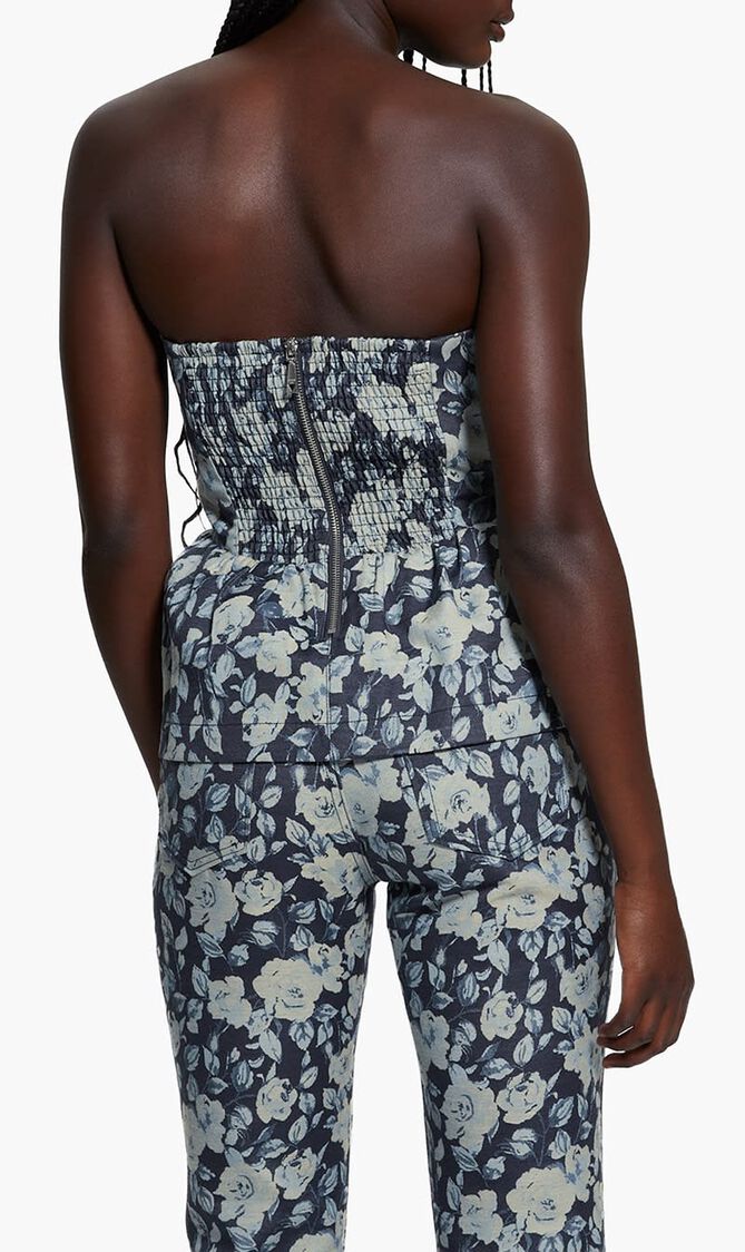 Margaux Floral Denim Corset
