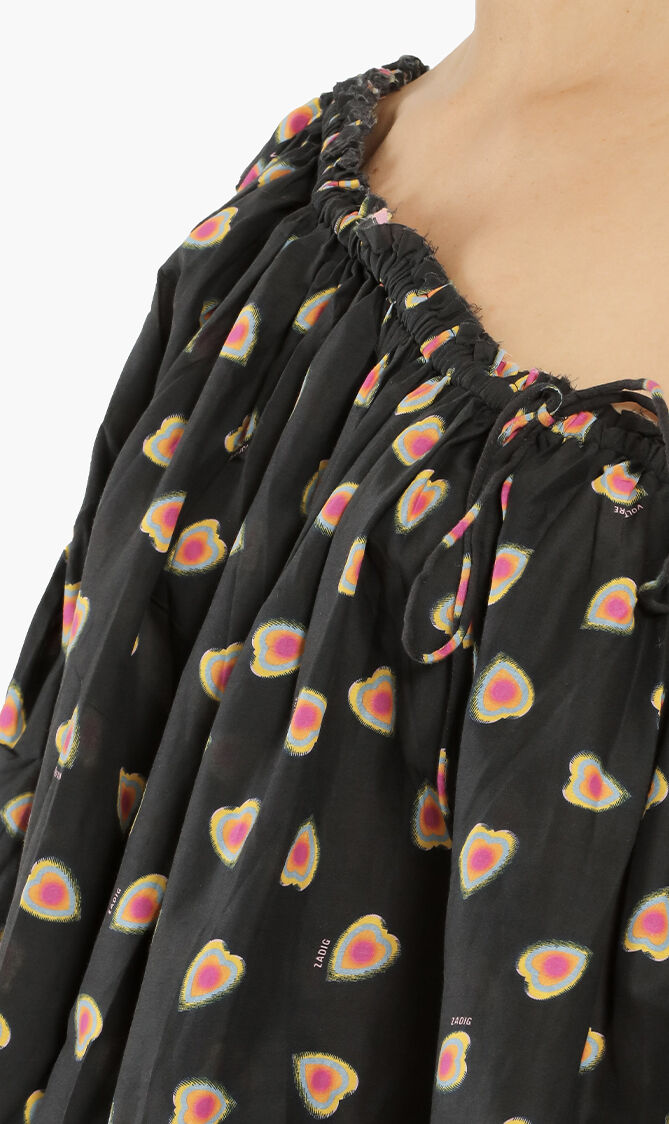 True Print Asymmetrical Blouse