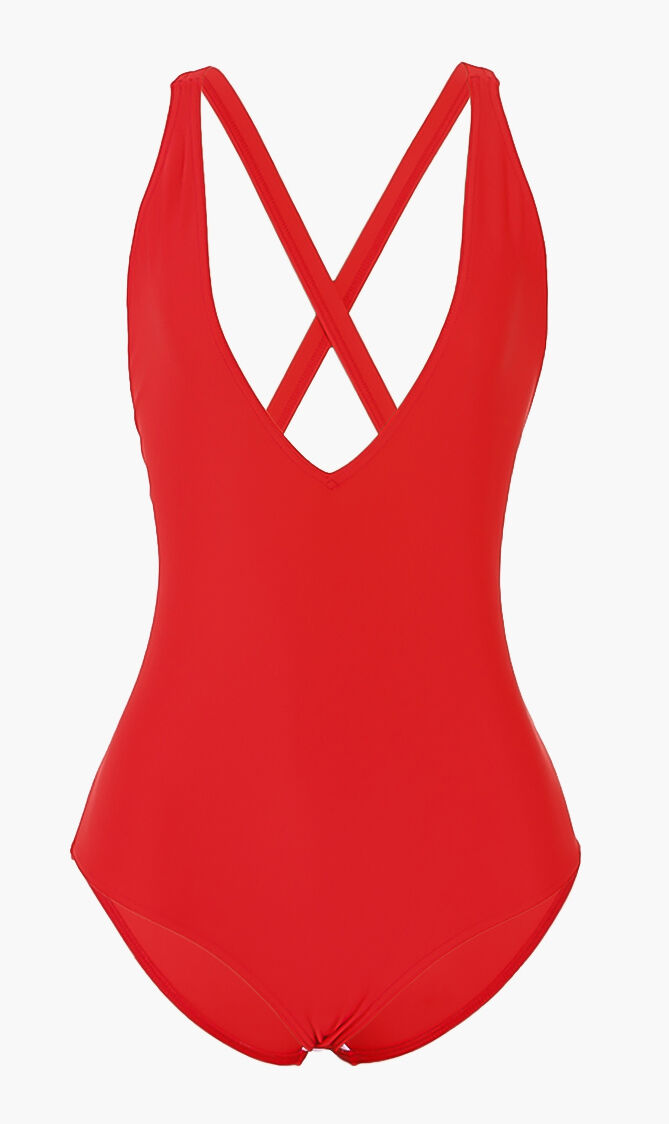 Crossover Back One-Piece Swimsuit
