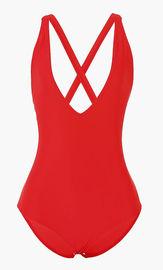 Crossover Back One-Piece Swimsuit