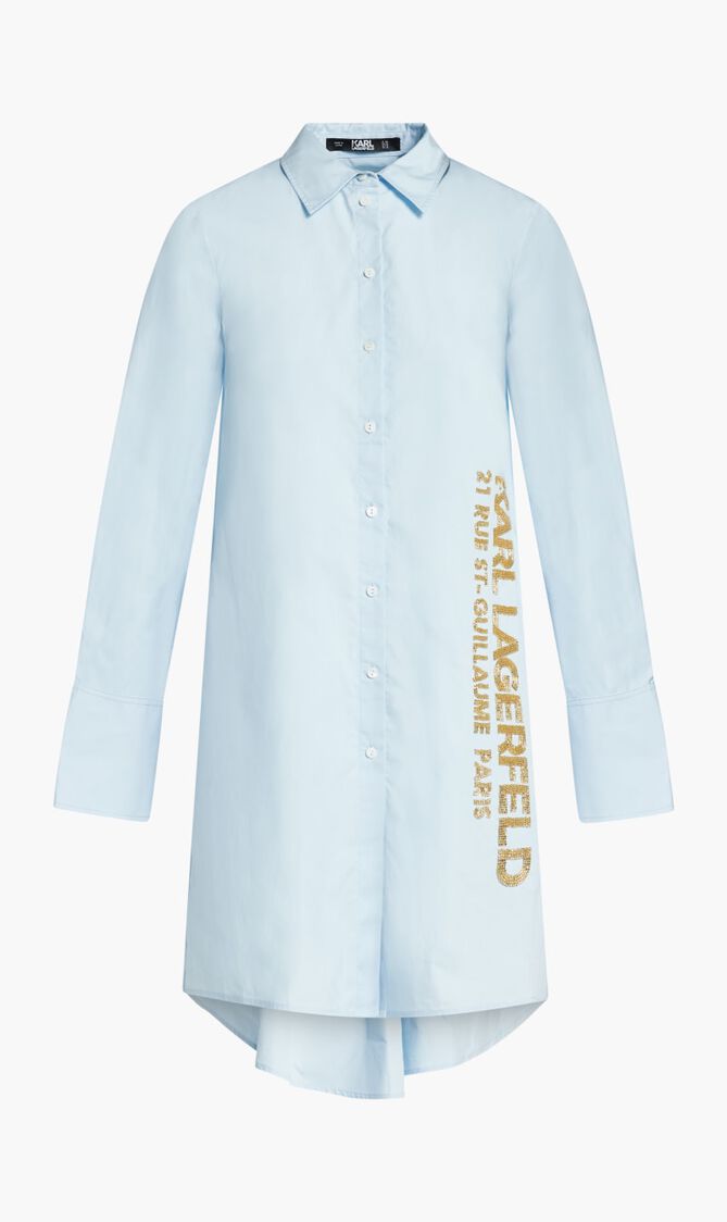 EMBELLISHED POPLIN TUNIC SHIRT